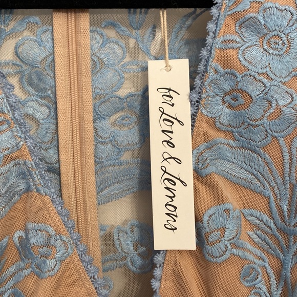 For Love and Lemons Light Blue and Nude Temecula Maxi Dress - Picture 8 of 9